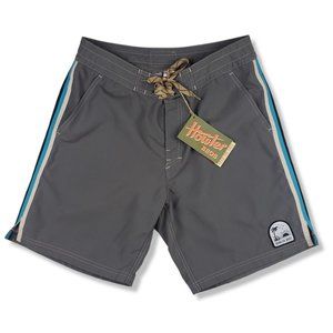 New Howler Brothers Old School Board Shorts size 34 Swim trunks grey w stripes